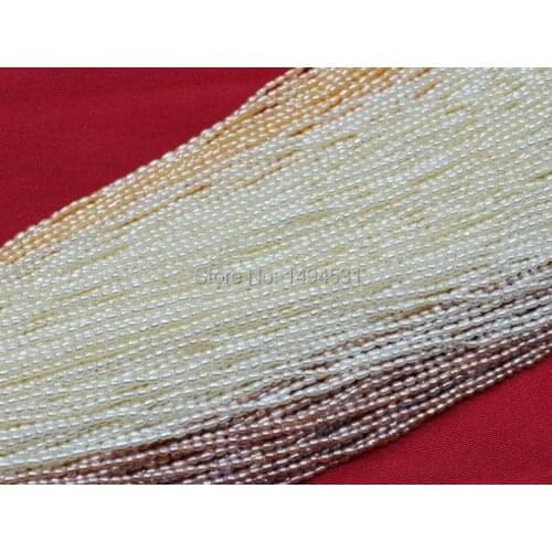 Top Real Pearl Small Rice Bead 1.8mm Natural Pearl Highlight Pearl 35cm Strand White Pink Purple Loose Beads Women Jewelry DIY