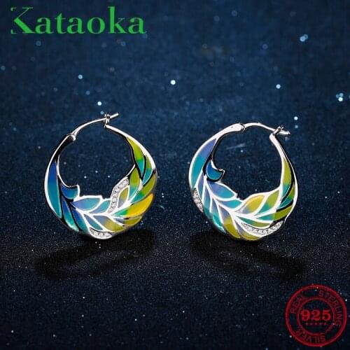 2018 fashion jewelry like star sparking CZ leaves earrings for women 925 Sterling Silver clip on earrings luxury Party Enamel