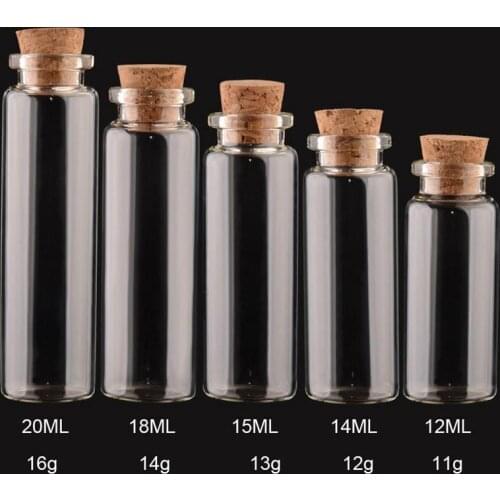 1pcs Cheap Mini Glass Bottles Containers Decoration Popular Message Bottles DIY Mason Jar Small Cork Stopper Decoration 5~20ml