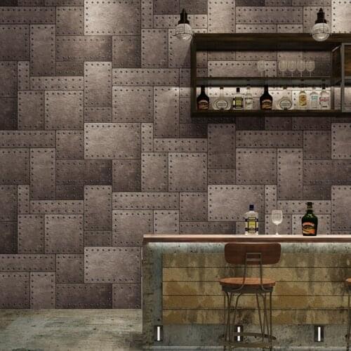 2020 Vintage Iron Wallpapers Barber Coffee Shop Personalized Wall Paper Roll Walls Decor Background Wall Mural papier peint