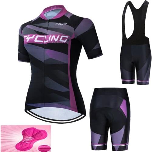 2021 Teleyi Summer Cycling Jersey Set Women Pro Team Bicycle Cycling Clothing Mountain Bike Uniform Wear Racing Bicycle Clothes