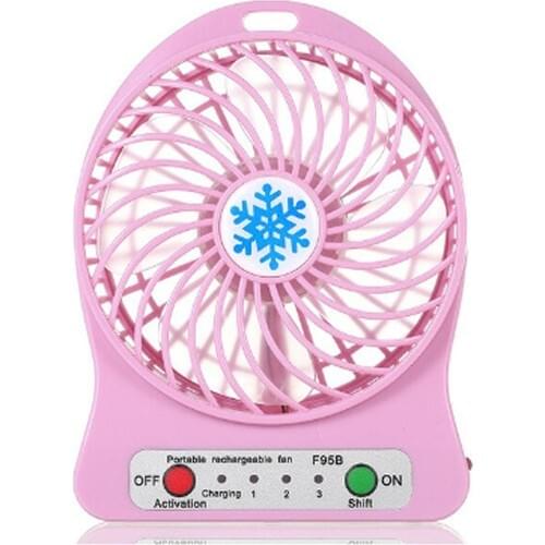 3 stage Rechargable Table Top Usb Mini Portable Fan Fan Pink