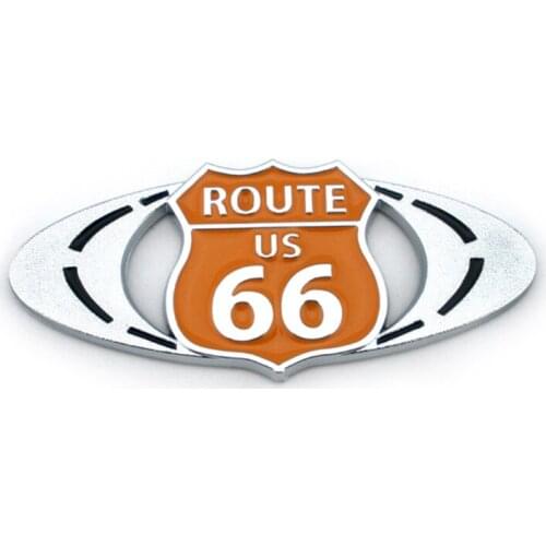 3D ROUTE 66 Road plastic car emblem Logo Motorcycle Sticker Body badge sticker For Cadillac Ford chevrolet