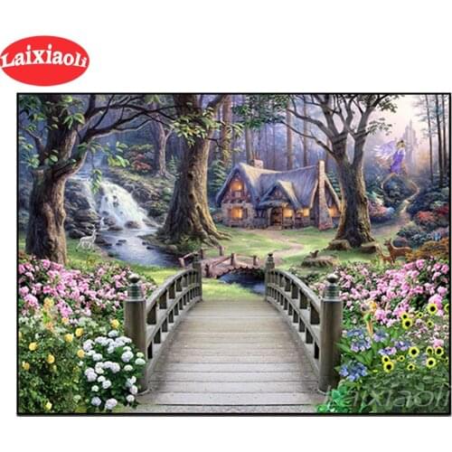 New arrival DIY Diamond Landscape Garden Lodge Full Drill Diamond Painting Cross Stitch Kits Home Decoration Diamond Embroidery