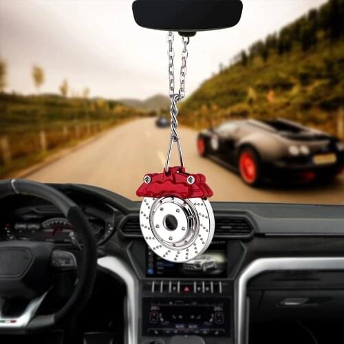Hip-hop Car Pendant Ornaments Metal Brake Disc Hanging Auto Interior Rear View Mirror Decoration Dangle Trim Accessory Styling