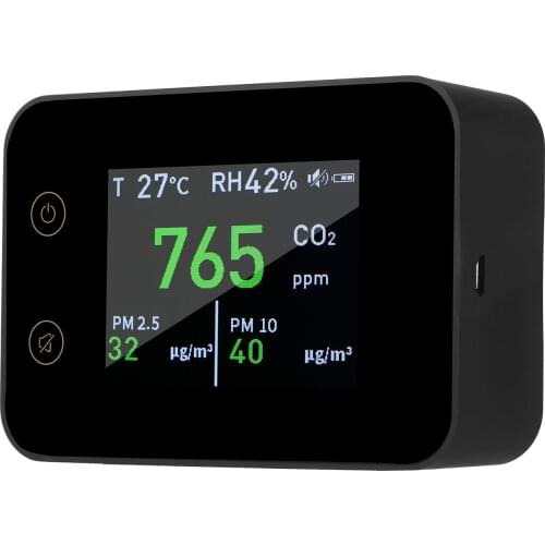 KKmoon Dioxide Detector 2.8-inch LCD Digital Carbon C02 Meter Tester Household Air Quality Analyzer Temperature Humidity Monitor