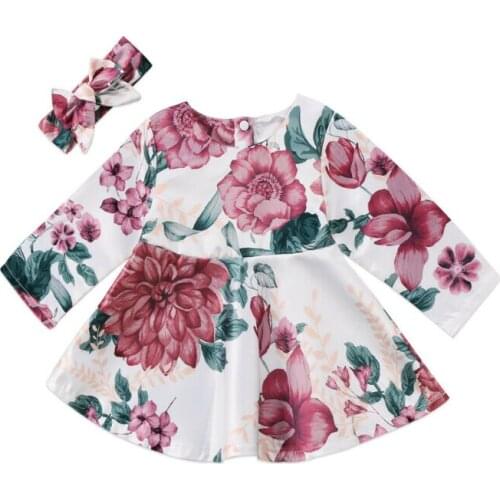 Toddler Kids Baby Girls Floral Princess Party Pageant Casual Dress Clothes