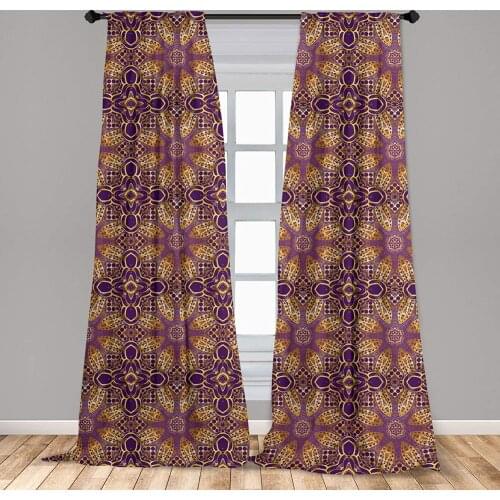 Purple Mandala Curtains Bohemian Motif Style Design Universe Image Window Drapes for Living Room Bedroom