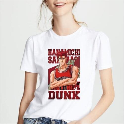 Slam Dunk Anime Women Tshirts Summer Sakuragi Hanamichi Print O-Neck Short Sleeve Tee Tops For Female Dropship Streetwear