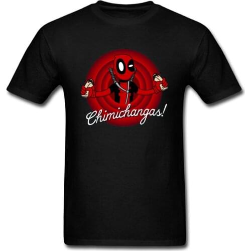Deadpool With Chimichangas Print T Shirts Man High Quality Newest Fashion Comedy Tshirts Dead Pool