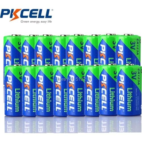 16Pcs*PKCELL CR17345 CR123A 123A 17345 1500mAh 3V Li-ion Non-rechargeable Lithium Battery