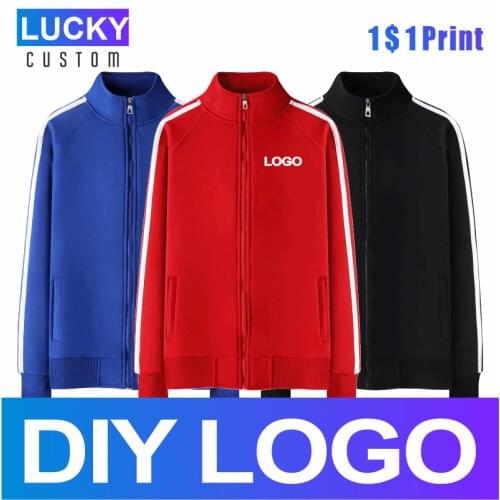 Youthful Vigor Style Zipper Jacket Customized Embroidery Print Logo Campus Style To Keep Warm Men And Women Lucky Customized 3Xl