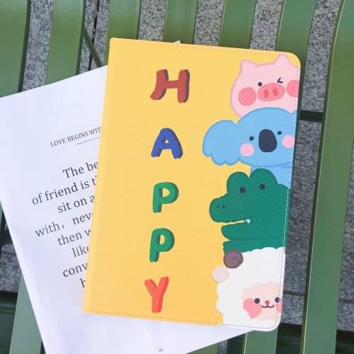 Cartoon Animals Zoo Piggy Sheep Carrot Rabbit Soft Tablet Case For iPad Air 1 2 3 Mini 4 5 Pro 2017 2018 2019 2020 Cover