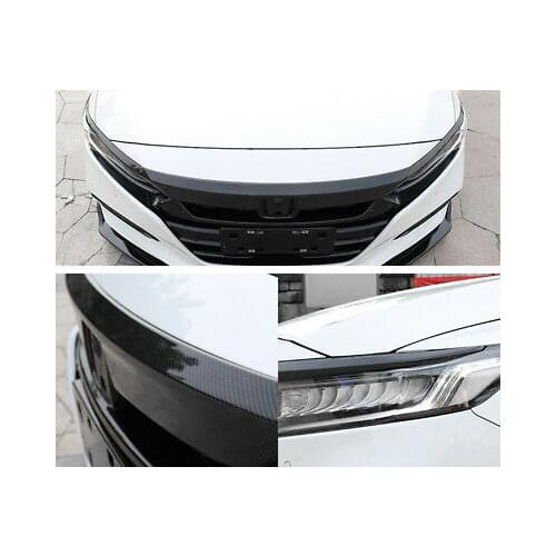 Carbon Fiber Look Front Hood Decoration Trim 3pcs For Honda Accord 2018-2020