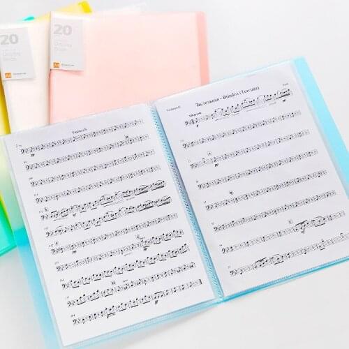 A4 20/30 Pages Data Book File Folder Music Score Collection Bag Portfolio Office Stationery Insert Folder Document Storage Bag