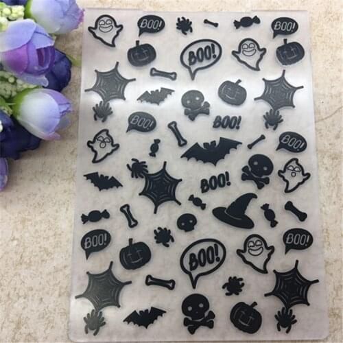 PLASTIC EMBOSSING FOLDER Halloween scrapbook album card packing decoration cutting dies paper craft