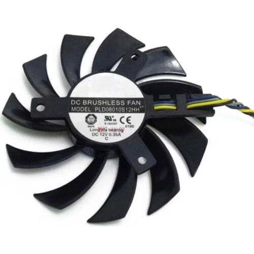 PLD08010S12HH 12V 0.35A 75mm 4Pin For MSI R6750 HD6750 DDR5.DX11 HD5750 Graphics Card Cooling Fan