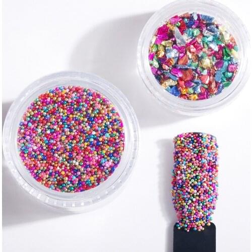 Nail Supplies 20g Caviar Nail Art Micro Crystal Glass Beads Free Nail Art Gift Irregular Broken Glass Stone