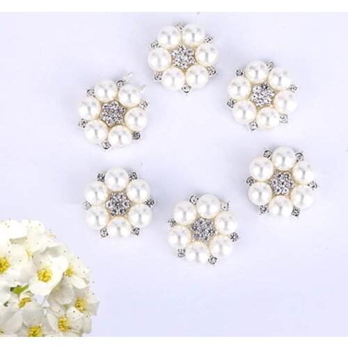 10pcs/lot Highlight Pearl Wedding Diamond Buttons Factor Outlets Rhinestones Buckle DIY Hair Accessory Decorative Supplies