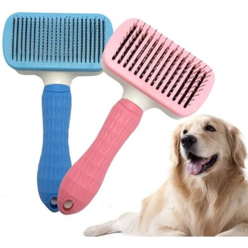 Self Cleaning Pet Dog Comb Hair Remover Pet Hair Shedding Comb Pet Dog Cat Brush Dog Grooming Slicker Brush Brosse Chien