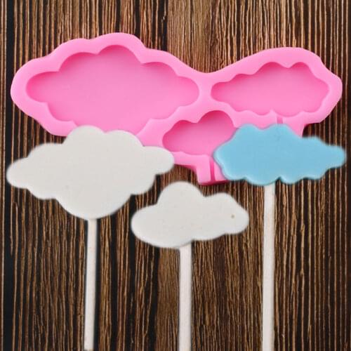 Cloud Shape Lollipop Silicone Mold Baby Birthday Cupcake Topper Fondant Cake Decorating Tools Chocolat Candy Polymer Clay Moulds