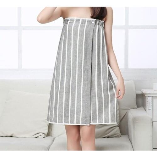 Drop Shipping Women stripe Bath Towel Wearable 100% cotton Beach Towel Pink Gray Soft Wrap Skirt Towels Absorbent Home