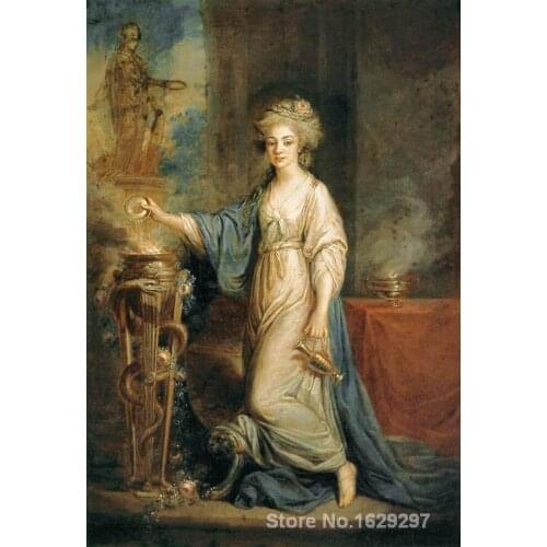 Famous Angelica Kauffman painting Portrait of a Woman as a Vestal Virgin Hand painted High quality