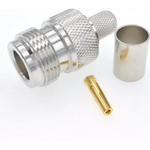 10pcs N Female Jack Crimp RG5 RG6 LMR300 5D-FB Ecoflex 7 Cable RF Connector