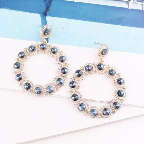 2021 New European And American Fashion New Earrings Are Versatile, Personalized Hollow Alloy Diamond Fast Selling Hot