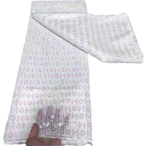 2021 High Quality Nigerian Lace Fabric Embroidered French African Sequins Lace Fabric Weaving Design Green Sequins Lace Fabric