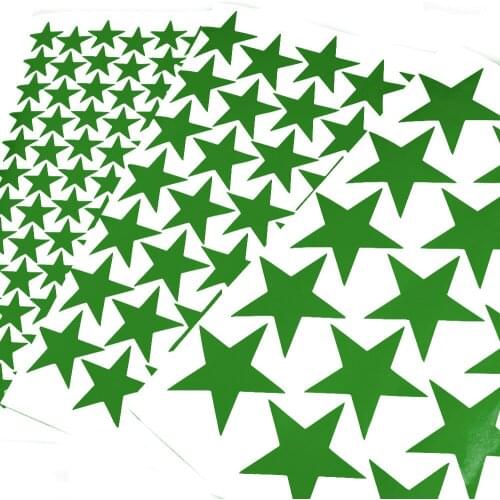 3/5/7cm Vinyl Green Stars Wall Stickers Die Cut Matte PVC Sticker For Baby Nursery Bedroom Decoration Wall Art DIY Scrapbooking