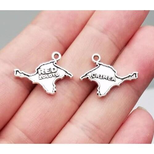 30pcs/lot--22x16mm, RED zoloto cham,Antique silver plated CRIMEA charms,DIY supplies,Jewelry accessories