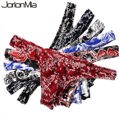 4 Sexy Mens Underwear Mini Mesh Printed Men Briefs Breathable Ultra Thin Slip Homme Underwear Bikini U Convex Underpants HT053