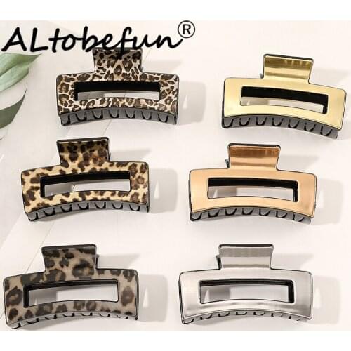 ALTOBEFUN Leopard Print Hair Accessories Women Girl Classical Hair Claws Female Hair Crab Ladies Ponytail Hair Holder FC276