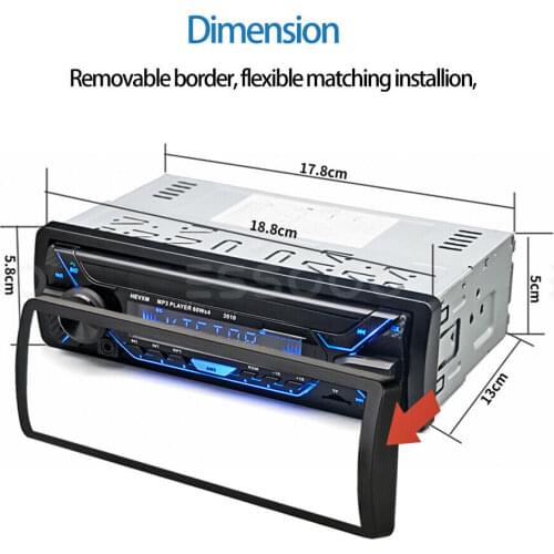 Car MP3 Player with Power Cable and Remote Control Stereo Bluetooth AUX USB TF FM Radio Audio In-dash Handsfree MIC