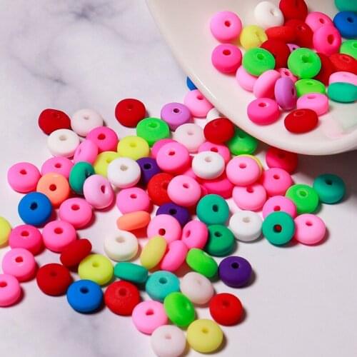 100Pcs/bag Mixed Ceramics Beads 6.8mm 8.5mm 9mm Colorful Fruit Round Shape Polymer Clay Beads For Bracelet Necklace Jewelry DIY