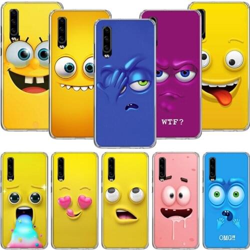 Funny Face Cute Phone Case For Huawei P30 P40 P20 P10 Mate 20 10 30 Lite Pro P Smart Z Plus Printing Cover Coque Shell