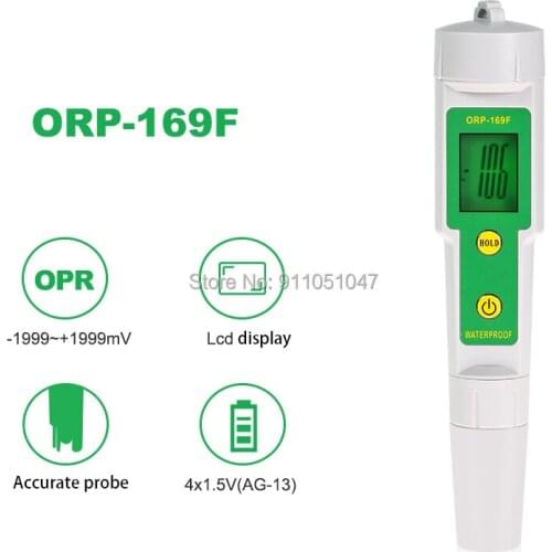 Digital ORP Tester Portable ORP-169F ORP Meter High Precision Water Quality Tester Backlight Display for Aquarium Swimming Pool