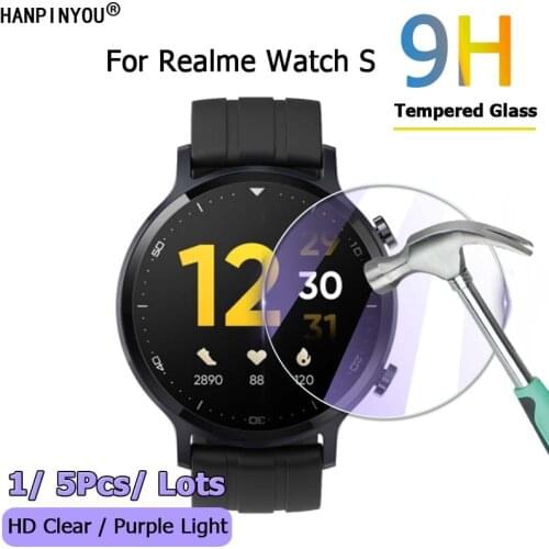 For Realme Watch S / Pro / Master Edition Ultra Clear / Purple Light 2.5D Toughened Tempered Glass Film Screen Protector Guard