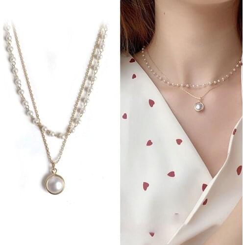 Double Layer Pearl Chocker Necklaces Clavicle Chain For Women Girls Korean Style Trendy Luxurious Classic Fashion Jewelry Gifts