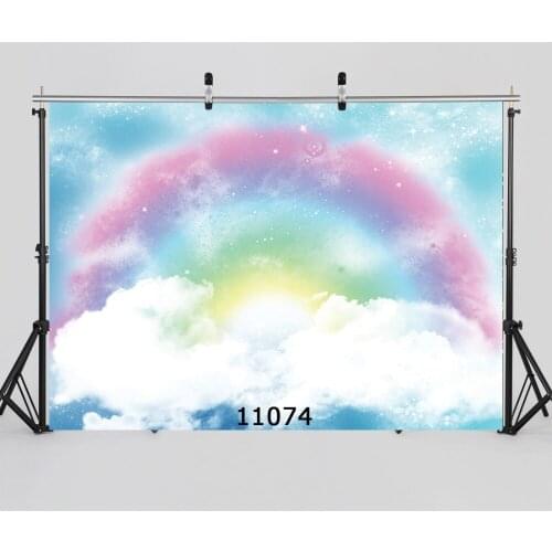 Blue Sky Cloud Rainbow Baby Party Play Photography Backdrops Fairy Tale Photo Background Photocall Backgrounds for Photo Studio