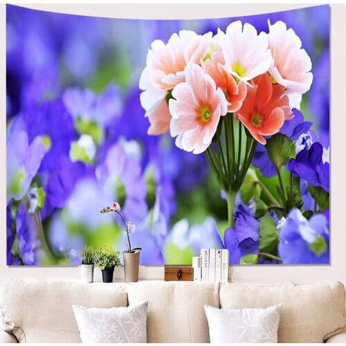 2021Hawkalice Chrysanthemum Tapestry Wall Tapestry Primula Flowers Tapestry Sun Flower Hippie Wall Hanging For Room 90x59 Inches