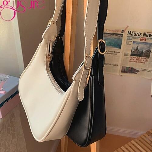 Gusure Fashion Solid Color Mini Shoulder Bag for Women 2021 New Luxury Handbags and Purses PU Leather Crossbody bags sac a main