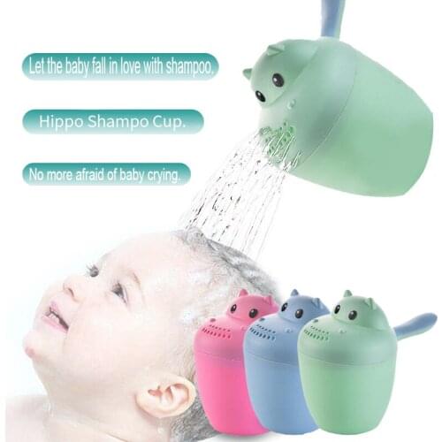1pc Children baby shampoo cup children shower baby bath spoon cute cartoon shampoo cup childrens water scoop Bath Wash Cup