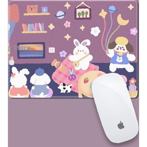 Girl 22x18cm Writing Desk Mats Cute Mouse Pad Laptop Mouse Mat Kawaii Mouse Pad Office Accessories Deskpad Mat for Mice Mouse