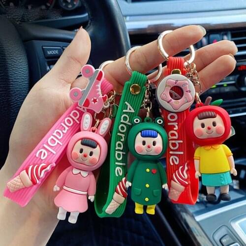 Creative Cartoon Keychain Cute Rabbit Frog Little Girl Key Ring Couple Women Bag Car Pendant Key Chain Gifts