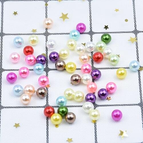 8mm Round Beads Without Hole 100 PC/a Lot of Wholesale Fashion DIY Multi Color Imitation White Imitation Pearls, Pearl Jewelry