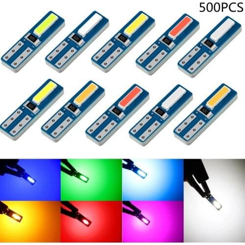 500Pcs W3W T5 Led Canbus W1.2W Super Bright Wedge Dashboard Lamp Car Interior Lights Bulb Auto Warning Indicator Instrument LED