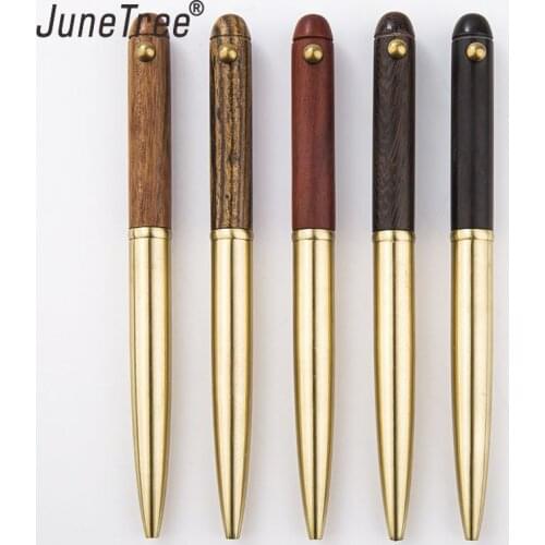 Brass Pen Solid wooden body Copper hexagonal Pen Stationery Coper Ballpen Ballpoint Writing metal Office school Supplies vintage