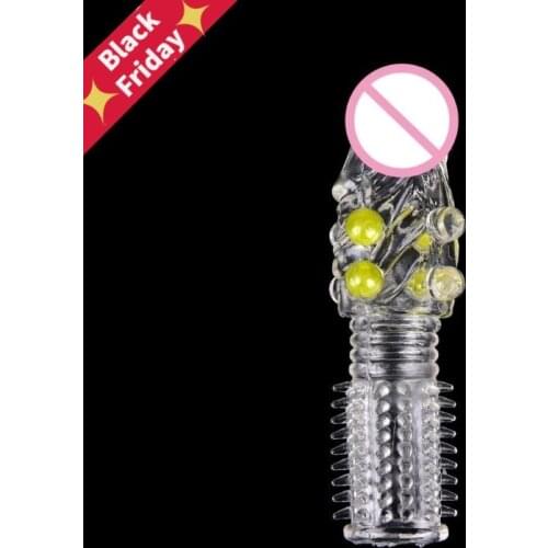 Soft Reusable Crystal Skin Cock Sleeve Delay Extension Enlargement Party Toys for Adult